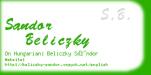 sandor beliczky business card